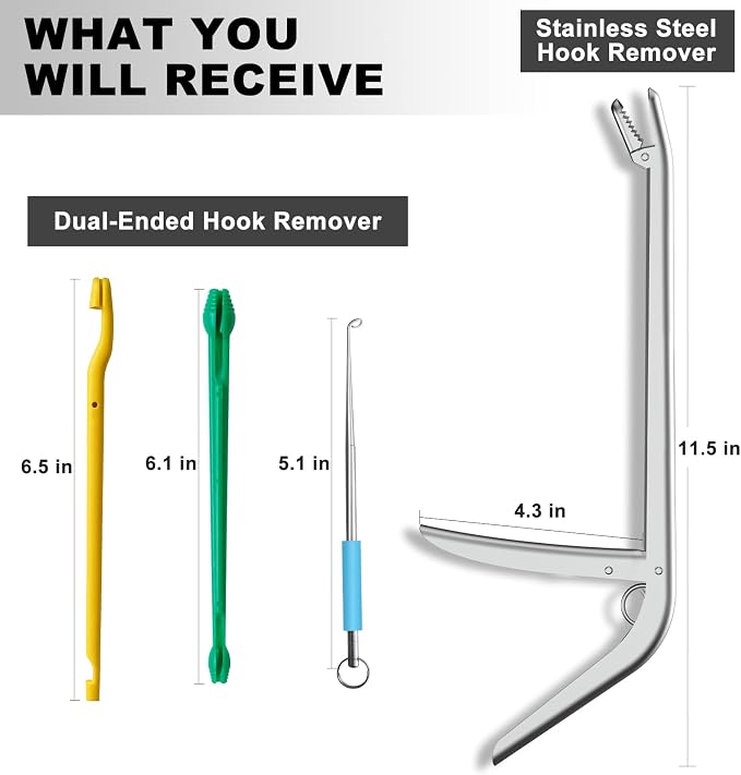 SNAIL TRAIL Fish Hook Remover Tool - Suitable for Most Types of Lures. Fishing Pliers for Fishhook Removal, Saltwater Dehooker Gear, Gifts for Beginners & Pro Fisherman