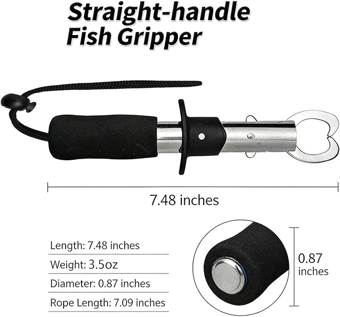 Fish Lip Gripper - Non-Damaging Fishing Mouth Clamp for Catch & Release