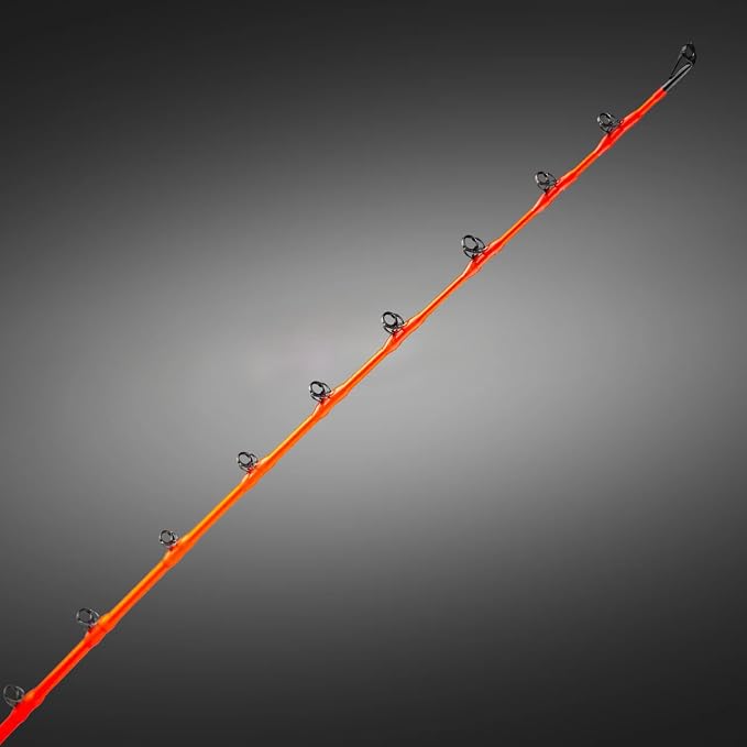 Orange Hellcat Revenge Rod Series – Durable, Lightweight Composite Fishing Rod, Non-Slip Silicone Grip, Aluminum Reel Seat, Smooth Casting, Break-Resistant Tip.
