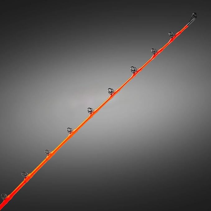 Orange Hellcat Revenge Rod Series – Durable, Lightweight Composite Fishing Rod, Non-Slip Silicone Grip, Aluminum Reel Seat, Smooth Casting, Break-Resistant Tip.