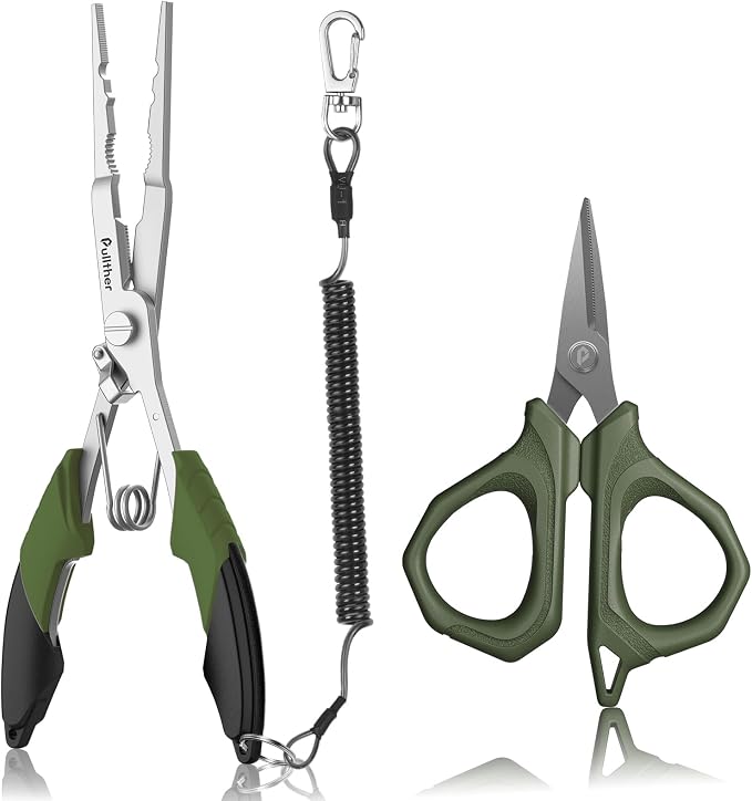 Fishing Tools Kit, Fishing Pliers,Fishing Scissors, Fishing Line Cutter for Braided Fishing Line,Fishing Gear with Lanyard