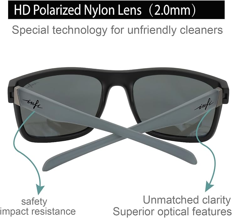 INFI Fishing Polarized Sunglasses for Men Driving Running Mirrored Glasses UV400 Protectiont