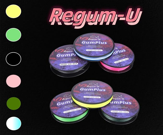 GumMAX 545/1093/1640yds 5-100LB 8X Braided Fishing Line Abrasion Resistant Superline Zero Stretch & Smaller Diameter Confuse & Never Fade in Saltwater and Freshwater