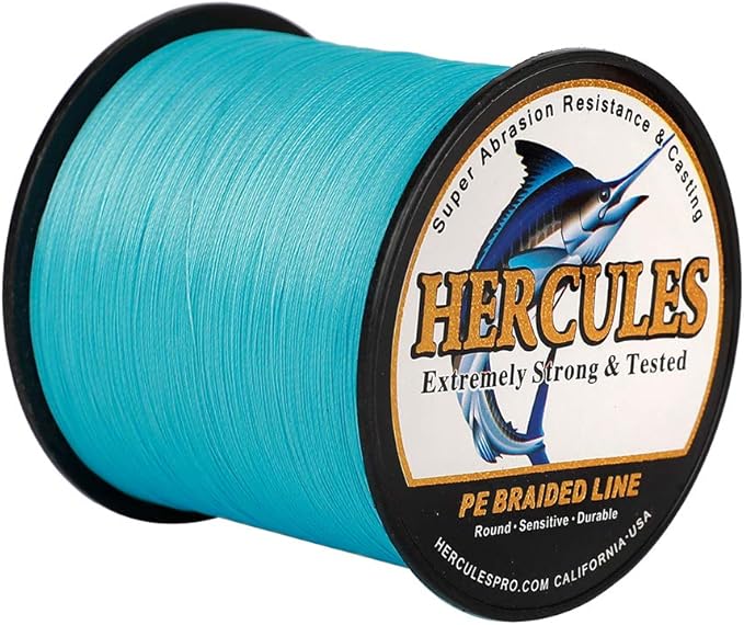 HERCULES Cost-Effective Super Strong 4 Strands Braided Fishing Line 6LB to 100LB Test for Salt-Water, 109/328 / 547/1094 Yards (100M / 300M / 500M / 1000M), Diam# 0.08MM - 0.55MM, Hi-Grade