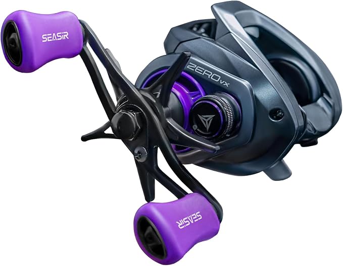 SEASIR ZeroVX Baitcasting Reel, 4.7oz Ultralight Fishing Reel Casting, Freshwater Baitcaster Reel, Carbon Fiber Washer, Max Drag 9LB, 7.6:1 Gear Ratio, 6+1 Shielded Ball Bearing