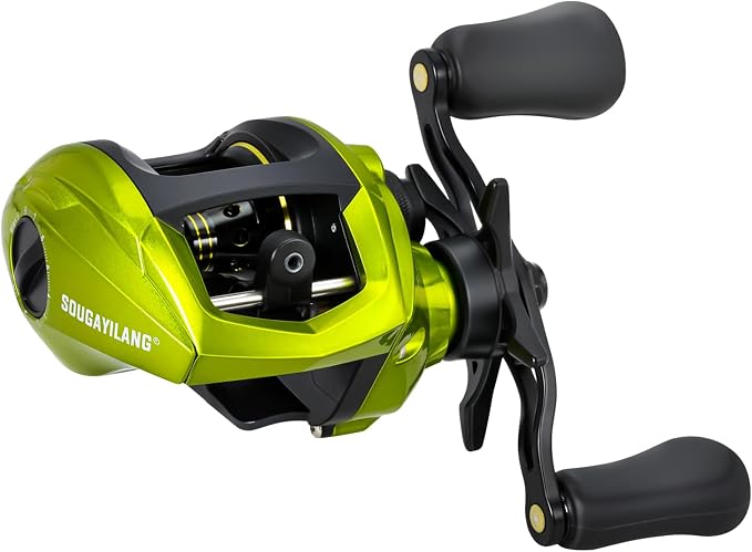 Sougayilang Baitcasting Fishing Reel, 8:1 High Speed Gear Ratio Super Smooth and Powerful Low Profile Baitcaster Reel with Maganic Brake System for Freshwater,Saltwater