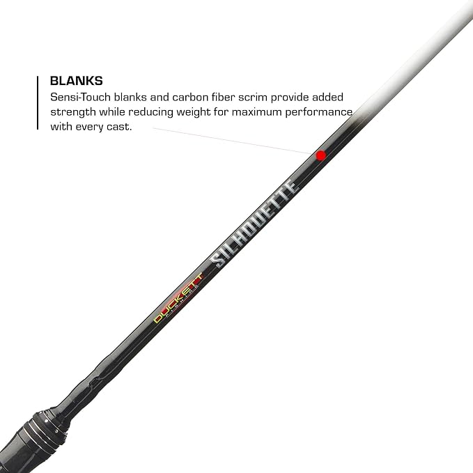 Duckett Fishing Silhouette Spinning & Casting Rods, Premium Lightweight Fishing Rod for All Skill Levels, Sensitive Sensi-Touch Blanks, Durable 316 Stainless Micro-Guides