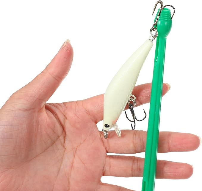 6 Pcs Fish Hook Remover Tool Snelled Fishing Hook Disgorger Plastic Unhook Extractor Tool for Fishing Gear Accessories 2 Different Sizes