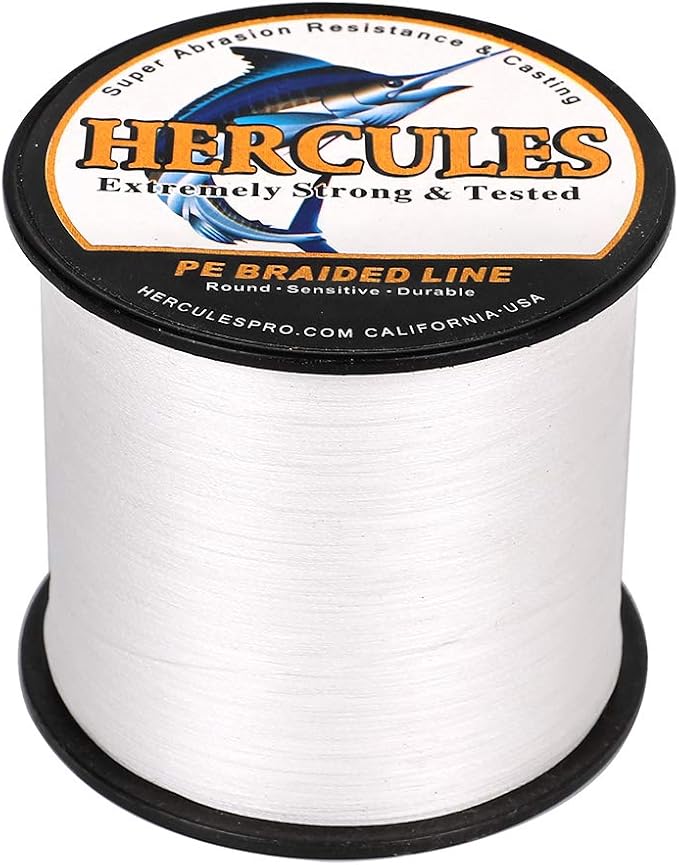 HERCULES Cost-Effective Super Strong 4 Strands Braided Fishing Line 6LB to 100LB Test for Salt-Water, 109/328 / 547/1094 Yards (100M / 300M / 500M / 1000M), Diam# 0.08MM - 0.55MM, Hi-Grade