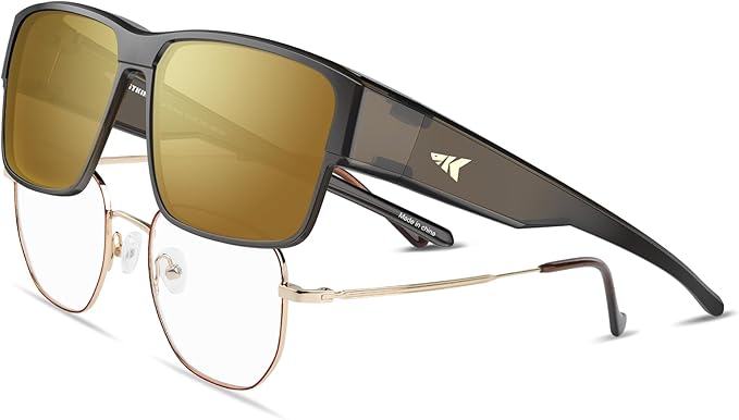 KastKing Molino Fit-Over Polarized Sunglasses,UV400 Protection Ultralight Wraparound Fishing Sports Sunglasses, TAC Lenses