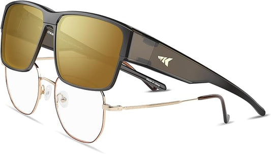 KastKing Molino Fit-Over Polarized Sunglasses,UV400 Protection Ultralight Wraparound Fishing Sports Sunglasses, TAC Lenses