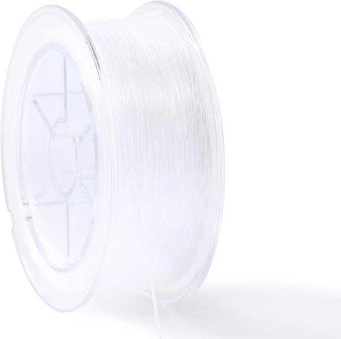 KONMAY Clear Fishing Wire with Case, 55Yards 0.7mm Monofilament Nylon Fishing Line, Invisible Craft String for Hanging Ornaments, Decorations, Crafting, Balloon Arch, Beading and Jewelry Making