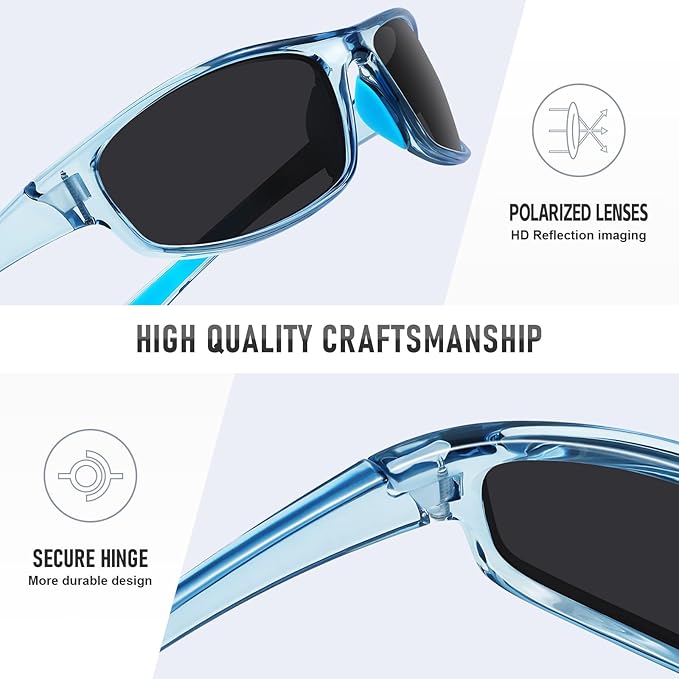 Sports Polarized Sunglasses for Men Women Wrap Around Sun Glasses Fishing Cycling Driving Running UV Protection