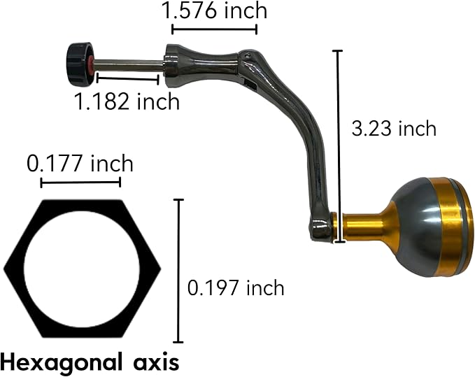 Fishing Reel Crank Handle Grip Knob Ergonomic Spinning Wheel Handle Non-Slip Rotary Control Arm with Tension Ball Tackle Replacement Part