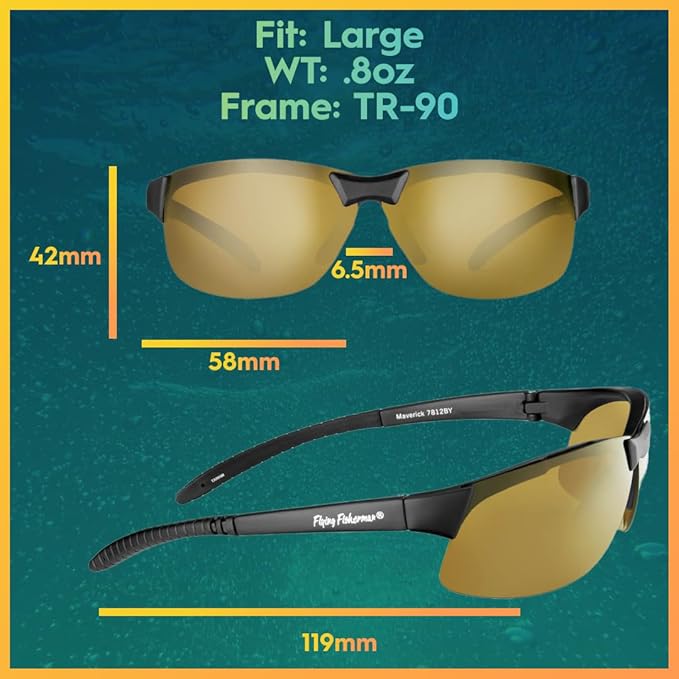 Flying Fisherman Maverick Polarized Sunglasses with AcuTint UV Blocker for Fishing and Outdoor Sports