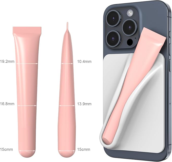 DOB SECHS Silicone Lip Holder for Cell Phone Lipstick Lip Glaze Phone Case Adhesive Back Stick On Holder for iPhone and Android Phones, Grey