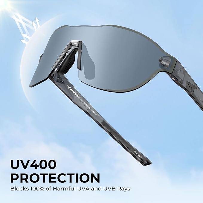 KastKing Nizini Polarized Sports Fishing Sunglasses, With PuriVex Protective Lens Coating, Rimless Wrap Design, Men Women