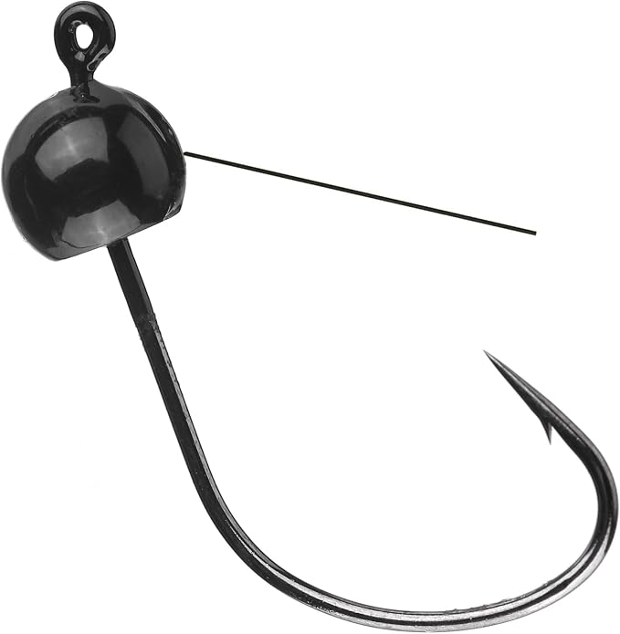 Reaction Tackle Tungsten Wacky Jig Heads - 5-Pack for Bass Fishing Jigs, Weedless Option Wacky Worm Hook - Finesse Jig for Soft Plastics