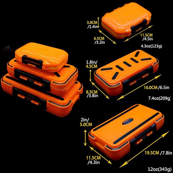 Waterproof Fishing Lure Box Spoon Hooks Baits Storage Tackle Box Containers for Casting Fishing Fly Fishing,Large/Medium/Small Lure Case