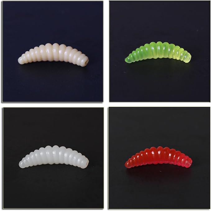 50Pcs Soft Fishing Lures Earthworms Baits Maggot Smell Silicone Artificial Tackle Accessories Earthworms
