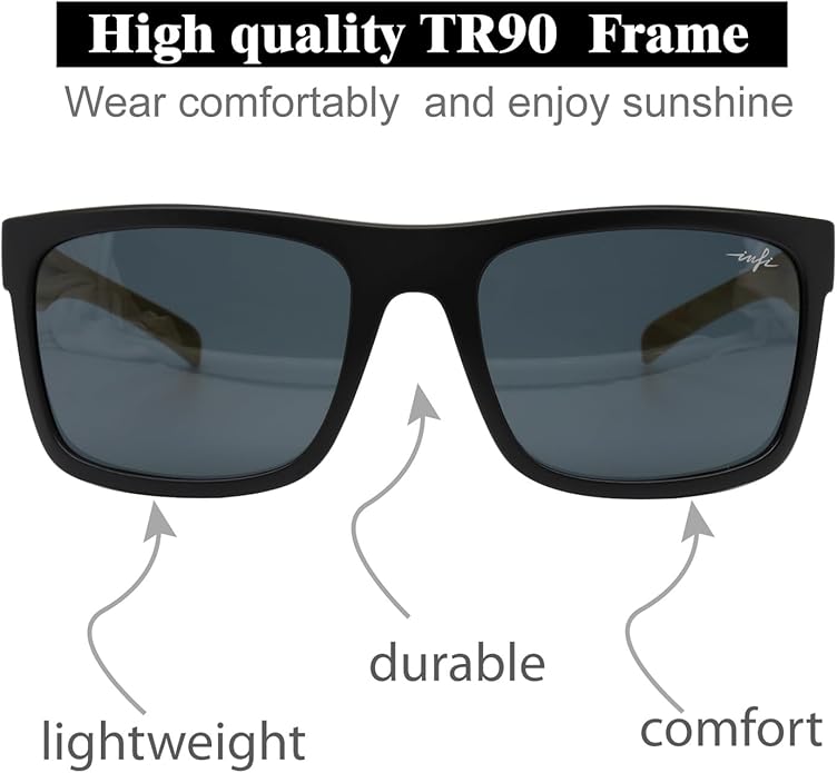 INFI Fishing Polarized Sunglasses for Men Driving Running Mirrored Glasses UV400 Protectiont