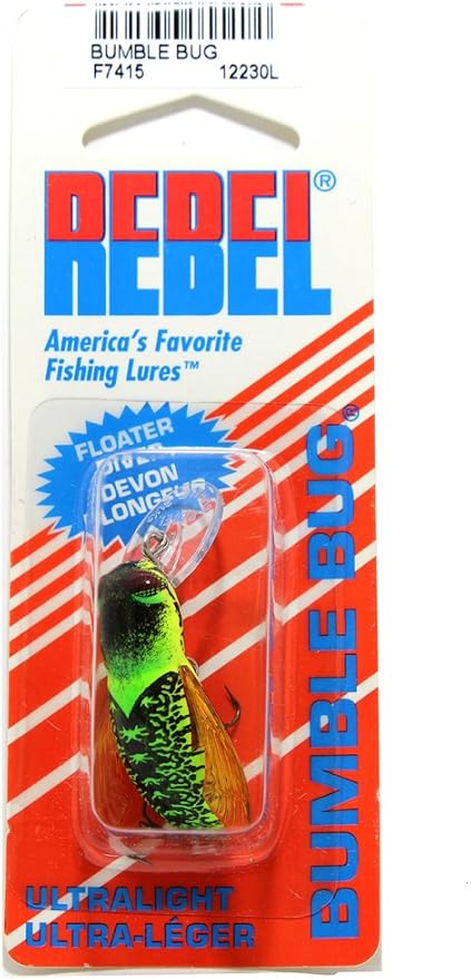Rebel Lures Bumble Bug Topwater / Crankbait Fishing Lure, 1 1/2 Inch, 7/64 Ounce