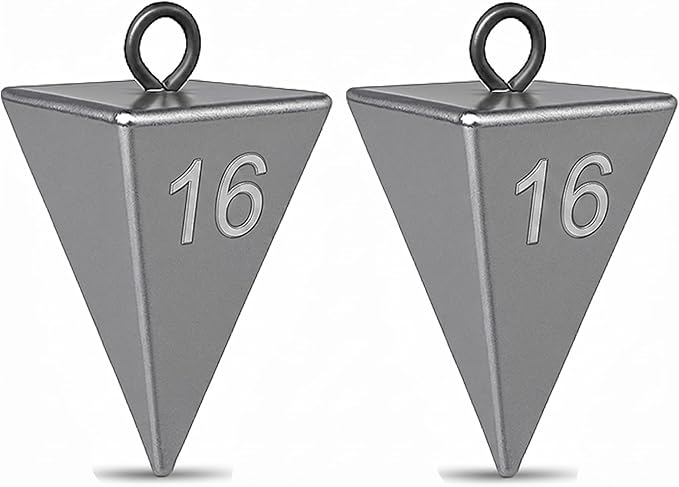 Pyramid Sinkers for Surf & Saltwater Fishing Weights - Durable Lead Fishing Sinkers, 1oz,2oz,3oz,4oz,5oz,6oz,8oz, Assortment Packs.