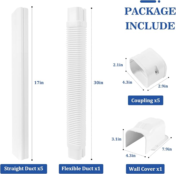LyPrem 10Ft Mini Split Line Set Cover 4" PVC Line Cover Kit for Mini Split and Central Air Conditioner & Heat Pump(White)