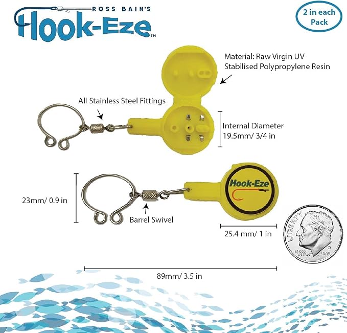 HOOK-EZE Nail Fishing Knot Tying Tool, Fly Fishing Accessories for Tying Line to Fish Hooks - Gear and Equipment, Gadget to Tie Knots Quick and Easy - Stocking Stuffers & Gifts for Men (4 pcs)