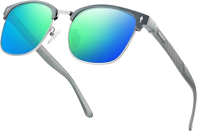 BIRCEN Mens Polarized Sunglasses for Driving: Al-Mg Metal UV Protection Sun Glasses Square Shades for Fishing Travel 2026