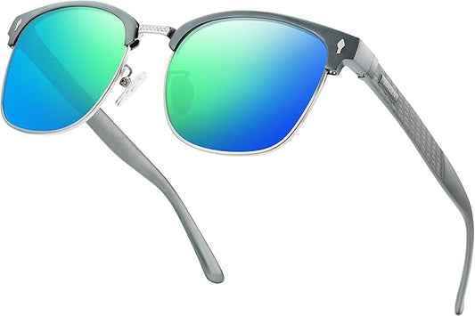 BIRCEN Mens Polarized Sunglasses for Driving: Al-Mg Metal UV Protection Sun Glasses Square Shades for Fishing Travel 2026