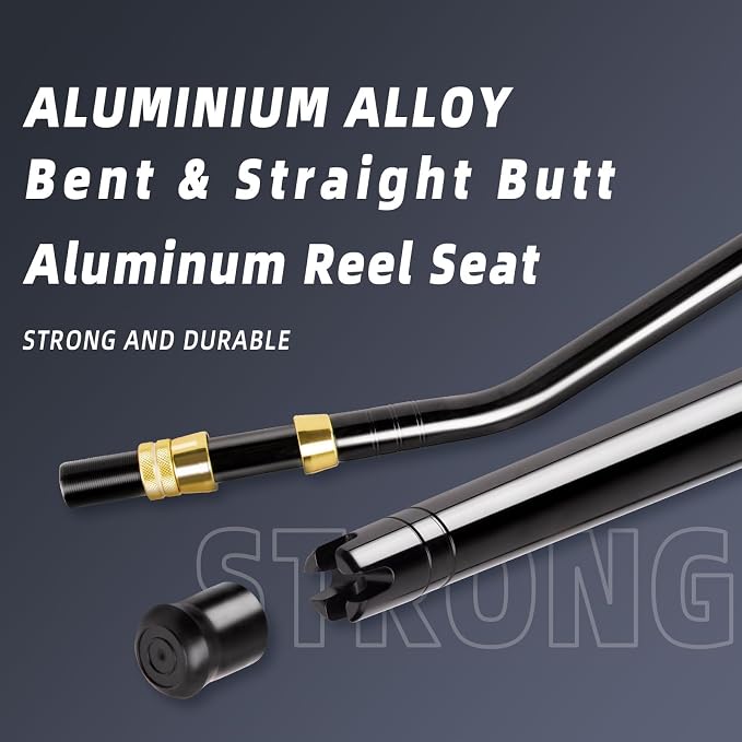 Deep Sea Fishing Rod, Heavy Duty Bent Butt Trolling Rod with Roller Guides,Conventional Fishing Rod