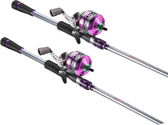 Sougayilang Fishing Reel Rod Combo, Two Pieces Colorful Poratble Light Weight Casting Rod with Spincast Fishing Reel for Freshwater