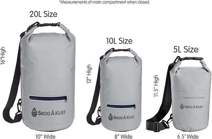 Skog Å Kust DrySak Roll Top Waterproof Bag, 5, 10 & 20 Liter