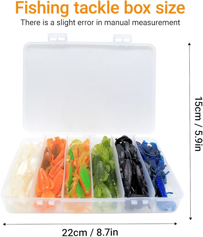 Soft Fishing Lures Set - 20pcs/50pcs/60pcs Floating Worm Baits for Freshwater & Saltwater, Lifelike Slow-Sinking Design, Ideal for Bass Fishing