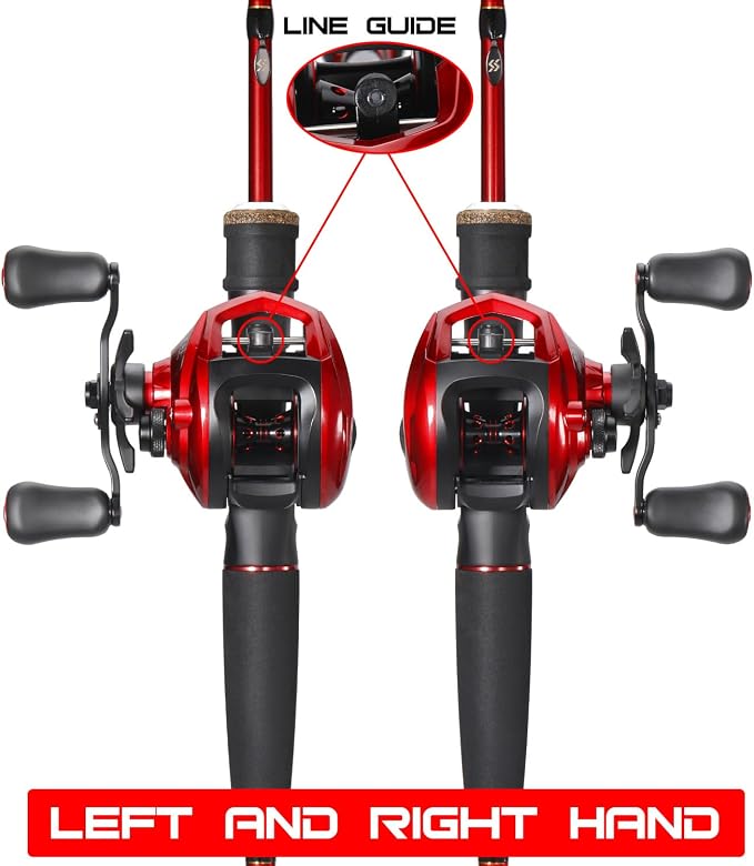 Sougayilang Fishing Rod and Reel Combo，Baitcaster Combo,5.9ft/6.9ft Carbon Fishing Pole,Lightweight Aluminum Spool Reel,Stainless-Steel Guides & Ergonomic Cork Grip
