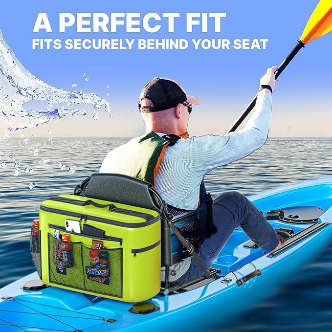 TidyFriend Kayak Cooler Behind Seat, Waterproof Cooler for Kayaking, Kayak Accessories Cooler Bag, Compatible with Lawn Chair Seat, Portable Ice Chest, Keeps Drinks Cold, Travel, Beach, Lunch