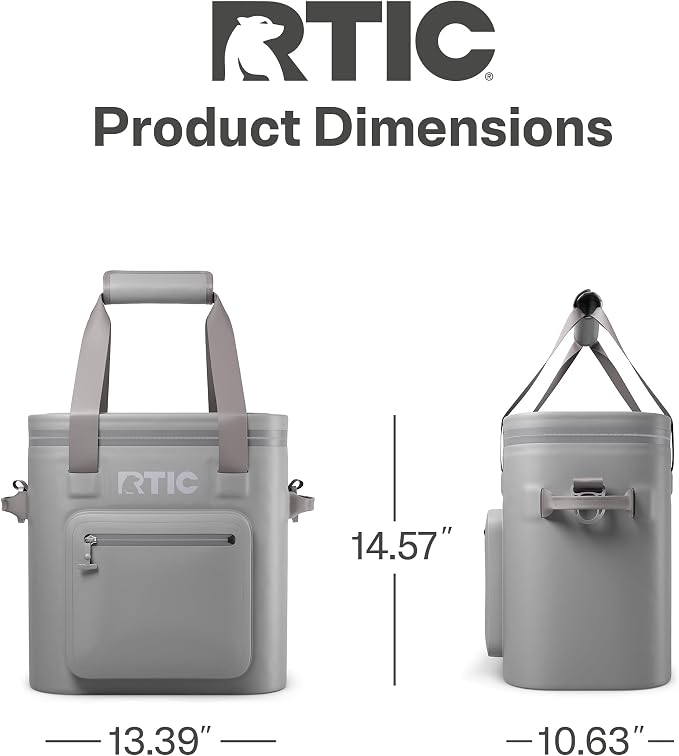 RTIC Ultra-Tough Soft Cooler Pro, Insulated, Waterproof, Leak Proof, Portable Floating Bag for Beverage, Drink, Lunch, Outdoor, Beach, Car, Camping, Picnic, Fishing, Boat