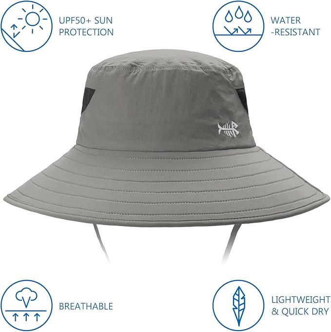 BASSDASH UPF 50+ Breathable Sun Hat with Removable Face Cover and Neck Flap Wide Brim Bucket Hat for Fishing Hiking Men Women