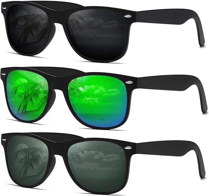 DEMIKOS Sunglasses Men Polarized Sunglasses for Mens Womens Retro Mirror Lens for Driving Fishing UV Protection
