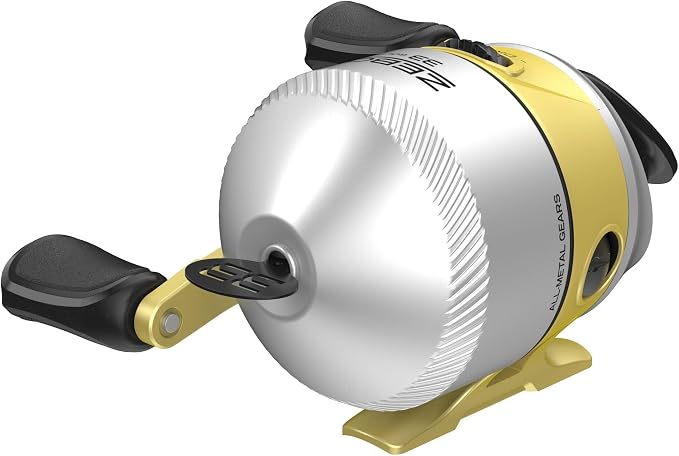 Zebco 33 Gold Spincast Fishing Reel, Changeable Right or Left-Hand Retrieve, All-Metal Gears, Pre-Spooled with Zebco Cajun Fishing Line