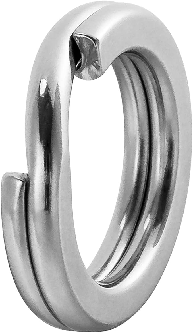 Dr.Fish Split Ring Stainless Steel Hyper Wire Flattened Fishing Lure Rings Heavy Duty Tackle Hook Line Connector Saltwater