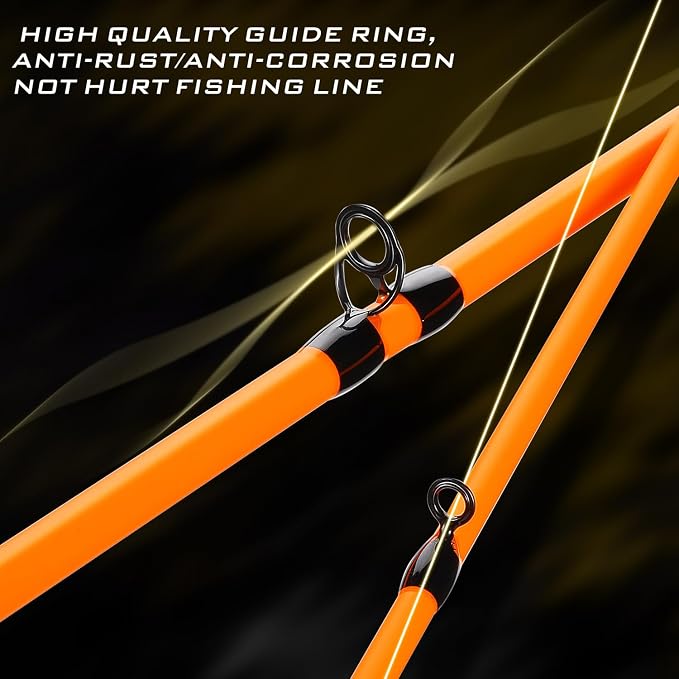 Sougayilang Baitcaster Combo – IM7 Graphite M/MH 2-Piece Travel Rod, 6.3:1 High-Speed Reel,18LB Drag for Bass, Catfish, Trout, Panfish