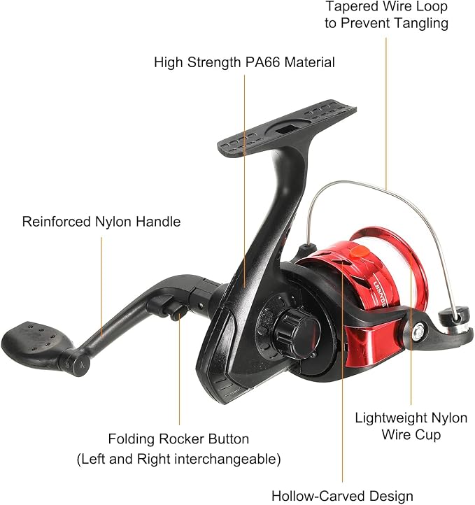 PATIKIL Fishing Reel Left/Right Interchangeable Handle with Fishing Lines