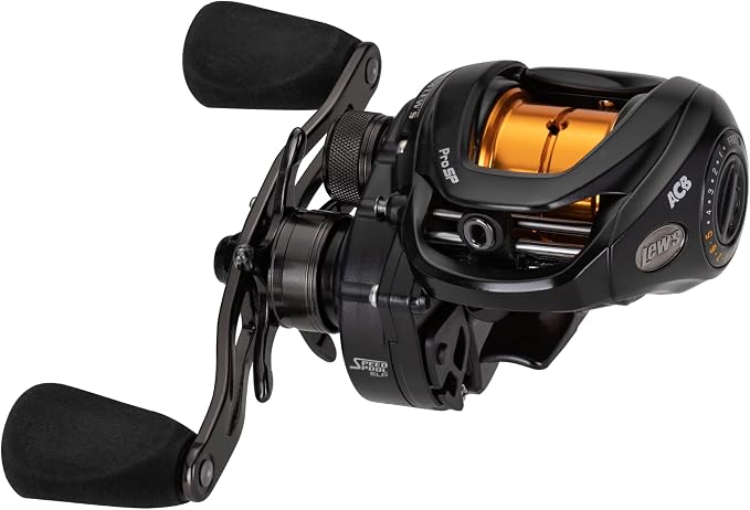 Lew's Team Lew's Pro SP Skipping and Pitching Fishing Reel, 8+1 Stainless Steel Ball Bearings, 7.5:1 Gear Ratio, Black