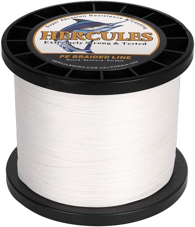 HERCULES Cost-Effective Super Strong 4 Strands Braided Fishing Line 6LB to 100LB Test for Salt-Water, 109/328 / 547/1094 Yards (100M / 300M / 500M / 1000M), Diam# 0.08MM - 0.55MM, Hi-Grade
