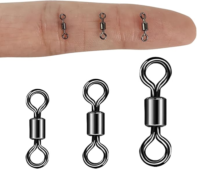 EUPHENG Micro Fishing Connector Tackles, Lightweight High Strength Fly Swivels Snaps to Reduce Line Twist for Fly Fishing Flies Tippet Leaders