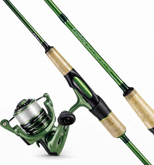 Eupheng Windshadow Ultralight Fishing Rod and Reel Combo, 2-Piece Carbon Fiber Spinning Rod & 9+1 BB Spinning Reel Combo, Sensitive Trout Crappie Fishing Set, 20LBS Drag, 6'0" / 6'6"