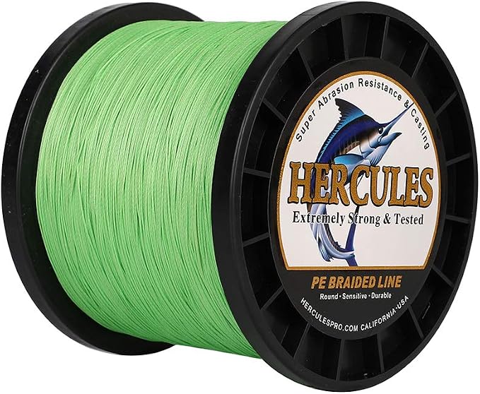 HERCULES Cost-Effective Super Strong 4 Strands Braided Fishing Line 6LB to 100LB Test for Salt-Water, 109/328 / 547/1094 Yards (100M / 300M / 500M / 1000M), Diam# 0.08MM - 0.55MM, Hi-Grade