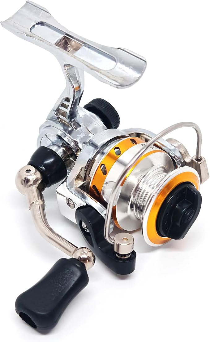 Micro Compact Spinning Reel, Mini 100 Metal Small Fishing Reel for Freshwater and All Season Fishing